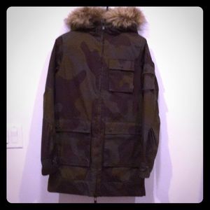 Burton canvas camo quilted coat size S